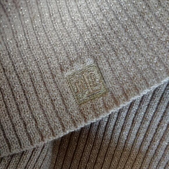 Ralph Lauren gold tan metallic ribbed cotton turtleneck sweater PP - Picture 9 of 13